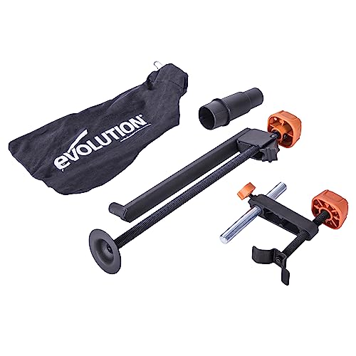 Evolution Power Tools R210SMS Zubehörpaket für Gehrungssägen, inkl. 2 Klemmen, Staubbeutel und Sauganschlussadapter, 210 mm von Evolution