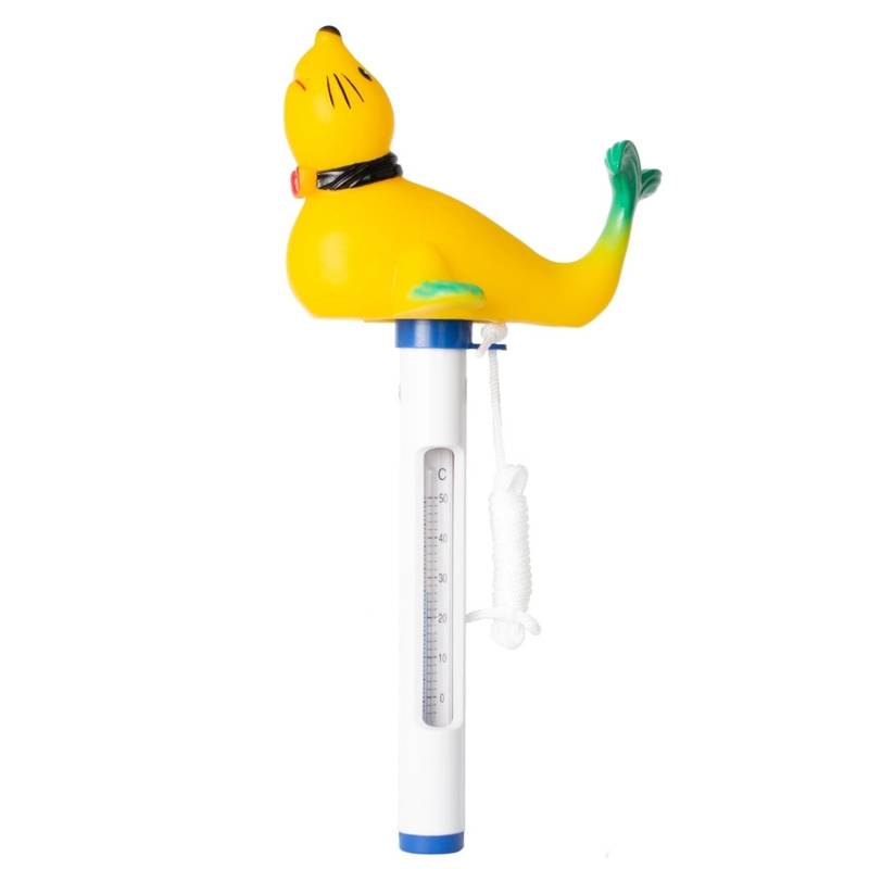Evolution Thermometer Seelöwe mit Schnur Temperatur Messung °C & °F Pool Schwimmbad Gelb von Evolution