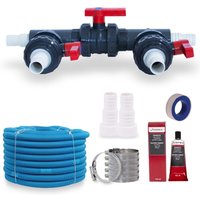 Wärmepumpe Anschluss-Set für Schlauchanschluss d 32 mm mit Bypass & Zubehör Pool von Evolution