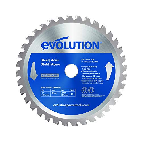 Evolution Power Tools 180BLADEST Hartmetallbestückte Klinge aus Baustahl, 180 mm, Silber von Evolution Power Tools