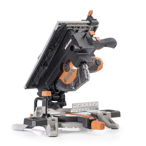 Evolution Power Tools R210MTS-G2 Vielseitige Kapp- und Tischsäge, kompakt, multifunktional, schneidet verschiedene Materialien, TCT-Sägeblatt für Holz, Kunststoff und Metall, 210mm von Evolution