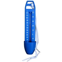 Thermometer Blau 15 cm mit Schnur Temperatur Messung °C & °F Pool Schwimmbad von Evolution