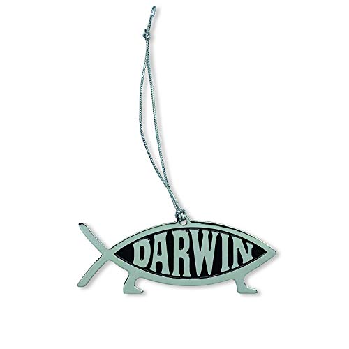 EvolveFISH Darwin Fisch-Dekofigur, Metall, 6,4 x 2,5 cm, silberfarben von EvolveFISH