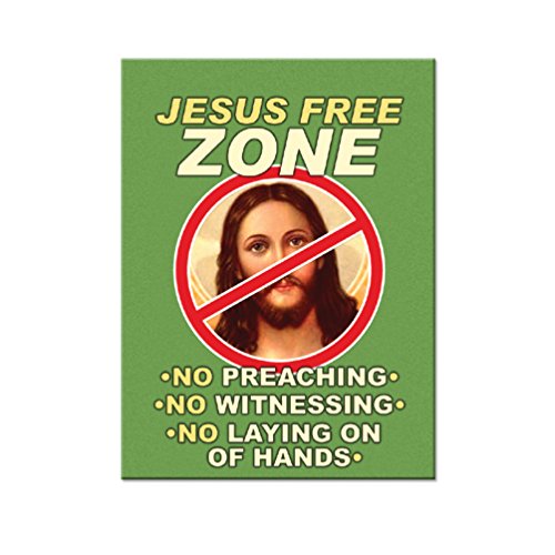 Kühlschrankmagnet, Motiv: Jesus Freie Zone, 7,6 x 5,1 cm von EvolveFISH