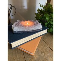 Amethyst Kristall Teelicht Kerzenhalter - Wohnkultur Oder Einzigartiges Geschenk von EvolvingEarthDesigns