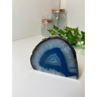 Teal Achat Teelicht Kerzenhalter, Wohnkultur Oder Einzigartiges Geschenk von EvolvingEarthDesigns