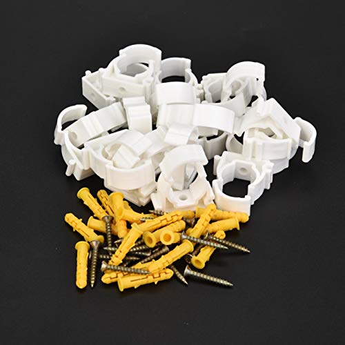 16/20/25 / 32mm Wasserrohrklemmen Clips, PVC-Klemmen Clips, zur Unterstützung von Wasserrohren, Kabelrohren(20mm+screw 20pcs) von Evonecy