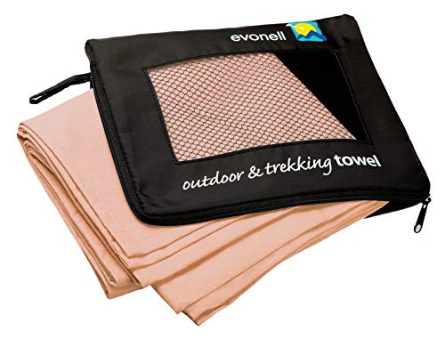 Evonell© Sport & Trekking Towels Mikrofaser Handtücher L 66 x 120 cm| Sahara – Ultra saugfähig klein, leicht – das praktische Sauna und Badetuch, Sporthandtuch, Outdoor-Handtuch von Evonell