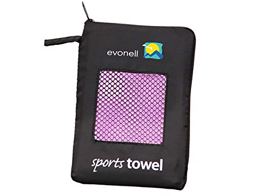 Mikrofaser Handtücher von Evonell verschiedene Größen und Farben ultra leicht extrem saugfähig, Sporthandtuch, Reisehandtuch, Badetuch, Outdoorhandtuch (30 x 120 cm pink) von Evonell