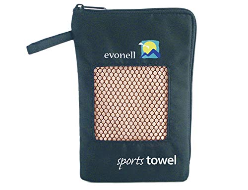 Mikrofaser Handtücher von Evonell verschiedene Größen und Farben ultra leicht extrem saugfähig, Sporthandtuch, Reisehandtuch, Badetuch, Outdoorhandtuch (beige 30 x 120 cm) von Evonell