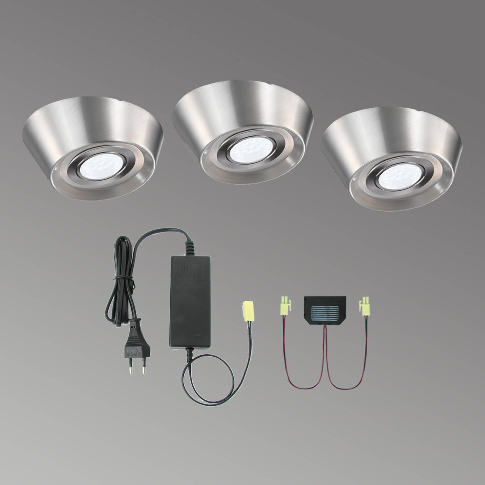 3-er Set LED-Unterbauleuchten PAL CF, 12 cm Ø von Evotec