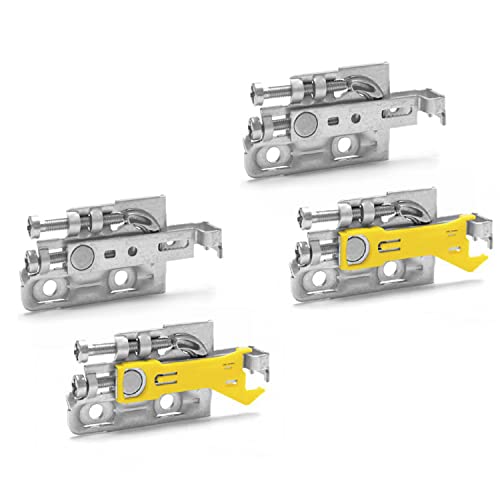 Evotrade 1 Paar Haken zum Aufhängen von Möbeln – Schuhe 4 – Option Anti-Tilt oder mit Befestigung an Schraube oder Druck (Anti-Tilt – Druckbefestigung, Abdeckung grau) von Evotrade