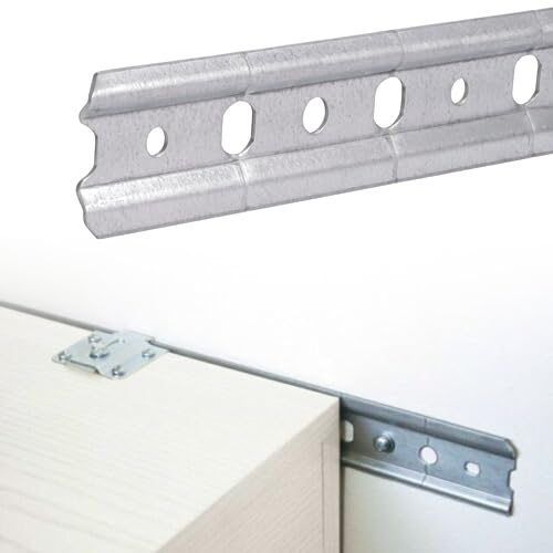 Evotrade Hängeschiene 2 m - Höhe 50 mm mit Vorschnitten für Hängeschränke und Küchen, Set 2 oder 5 (5 Stangen) von Evotrade