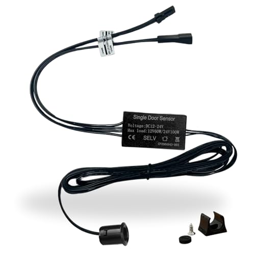 Evotrade LED-Sensoren 12-24 V – Tür-Bewegungssensor (1-3 cm) oder Näherungssensor (1-3 m) Mini-Einbau- oder Flächensensor bis zu 100 W (Tür-Bewegungssensor, schwarz) von Evotrade