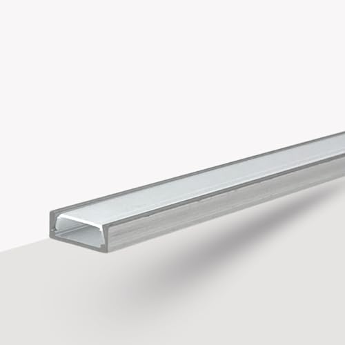 Evotrade LED Einbauk Mini für LED-Streifen Länge 2 Meter - elegantes Design mit Diffusor Opal, perfekt für moderne Beleuchtung von Räumen, Küchen und Wohnzimmern (Farbe Aluminium) von Evotrade