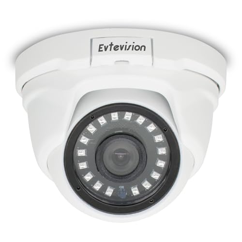 Evtevision 1080P Überwachungskamera, 2,0 MP, CCTV, Dome-Kamera, 4-in-1 HD TVI/CVI/AHD/960H Innen/Außen, wetterfest, IP66, 2,8 mm Objektiv, 4 IR-LEDs, 1,8 m Tag-/Nachtsicht (Standard 1080P AHD) von Evtevision