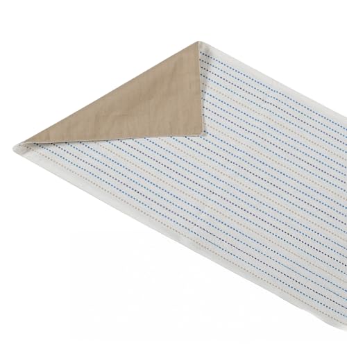 Evviva Company Provence Tischläufer 33 x 140 cm aus Baumwolle, Tischdecke im provenzalischen Stil, Farbe Weiß/Blau, ideal für die Dekoration der Küche oder des Wohnzimmers mit Frische und Helligkeit von Evviva Company