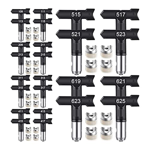 Evvmnaks 24 Stück Reversible Sprühspitzen Schwarz Airless Sprayer Düse Spray Sprayer Düsenspitzen von Evvmnaks