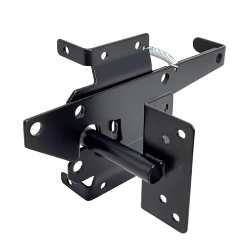 EVYLNORRS Robuster selbstschließender Türriegel, Türriegel Hardware, geeignet für Holztüren und Zäune, Vinyltüren, Schutz von Bauernhöfen und Gärten im Freien, schwarze Pulverbeschichtung EVYLNORRS Robuster selbstschließender Türriegel, Türriegel Hardware, geeignet für Holztüren und Zäune, Vinyltüren, Schutz von Bauernhöfen und Gärten im Freien, schwarze Pulverbeschichtung von Evylnorrs