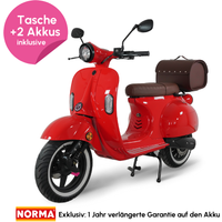 45er E-Roller inkl. 1 Akku + Helmtasche - Cherry Red glossy von Evyvo