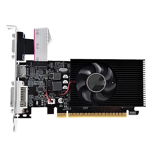 Evzvwruak 1 Stück GT730 4G Game Grafikkarte Lüfter Kühlung Desktop Computer Büro Grafikkarte HD Display Interface Grafikkarte Schwarz von Evzvwruak