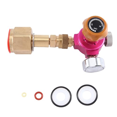 Evzvwruak CO2 Nachfülladapter mit 2000Psi Manometer für Duo/Terra/Art/Quick Connect W21.8-14 CO2-Zylinder einfach zu bedienen von Evzvwruak
