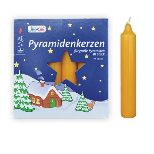 Ewa-Jeka Pyramidenkerzen 54 Stück natur 17x100 mm (3 Pack a 18 Stück) – MEGAPACK von Ewa-Jeka