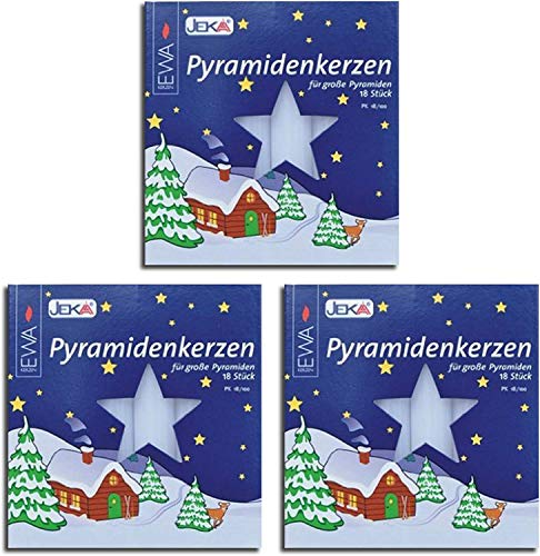 Ewa-Jeka Pyramidenkerzen Weiss 17x100 mm 18 Stück im Pack - Markenqualität (3) von Ewa-Jeka