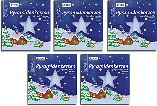 Ewa-Jeka Pyramidenkerzen Weiss 17x100 mm 18 Stück im Pack - Markenqualität (5) von Ewa-Jeka