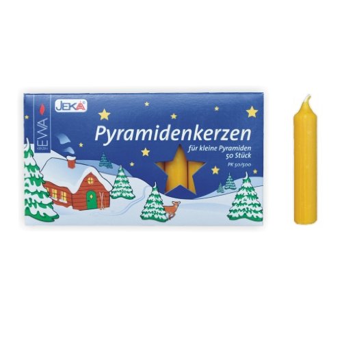 Ewa-Jeka Pyramidenkerzen natur 14x74 mm 50 Stück im Pack - Markenqualität von Ewa-Jeka