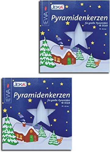 Pyramidenkerzen weiss 17x100 mm 18 Stück im Pack - Markenqualität (2 Packungen) von Ewa-Jeka