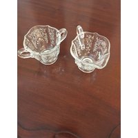 Fostoria Corsage Radierung Glas Zucker Und Milchkännchen von EwasAntiqueShop