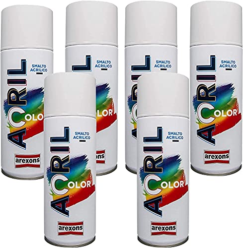 Lackspray Packung 6 Stück Dose Acryllack sprühfarbe sprühlack selbstreinigendes Ventil für alle Oberflächen Arexons (Anthrazit RAL 7016) von Ewbob