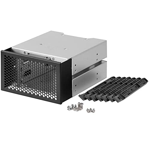 Trjgtas 3,5 HDD Käfig Rack Festplatte Tray Festplattenkäfig Unterstützung 3 HDD Festplatten (Metall, Schwarz/Silber, CD-R) von Trjgtas