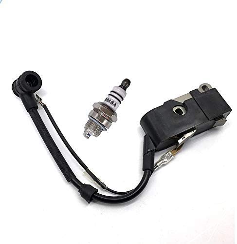 Zündspule mit Zündkerze passend für Schwarzbau TT-CS5800 / Mannesmann M22100 / Matrix MCS46-45 Kettensäge Motorsäge von Ewbob