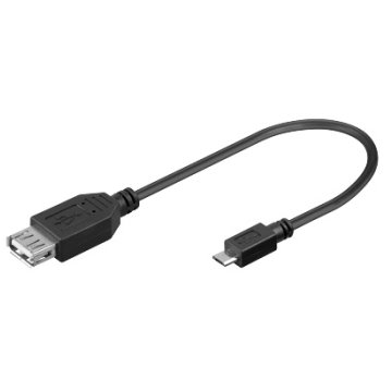 Ewent Kabel Adapter USB 2.0 Typ A/weiblich zu Micro/männlich, 17 cm, Schwarz von Ewent