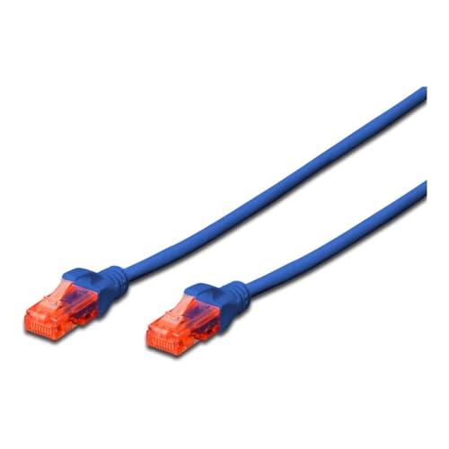 ewent Netzwerk Patchkabel Cat 6 U/UTP, aWG 24/7, 2 x RJ45 Stecker blau 3 MT von Ewent