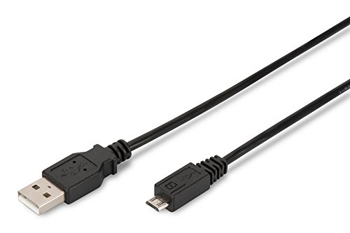 Ewent USB 2.0 Typ A/B männlich/Micro, Laden und Synchronisieren Kabel für Samsung Smartphone, Navigationssysteme, Digitalkameras, MP3, doppelt geschirmt 28 AWG Kupfer, 1 m, schwarz von Ewent