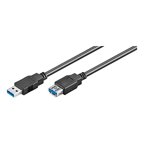 Ewent USB 3.0 Kabel, Buchse auf Stecker, Doppel-Abdeckung 28 AWG Kupfer, Übertragungsgeschwindigkeit bis zu 5 gmbit, Kabellänge 1,8 m, schwarz von Ewent