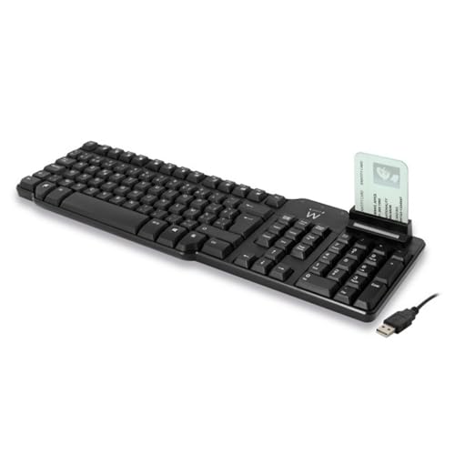 Toetsenbord met smartcardlezer Ewent EW3252 DNI Zwart (Spaans) (S0224342) von Ewent
