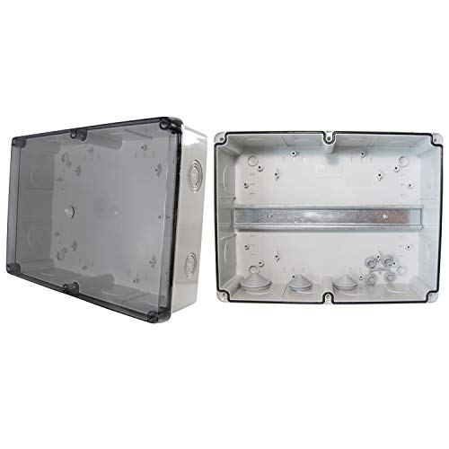 TPelectric - Industriegehäuse Leergehäuse Verteilergehäuse IP67 mit Hutschiene (Transparent, 280 x 210 x 90) von Ewh-Shop