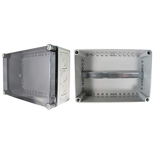 TPelectric - Industriegehäuse Leergehäuse Verteilergehäuse IP67 mit Hutschiene (Transparent, 360 x 250 x 150) von Ewh-Shop