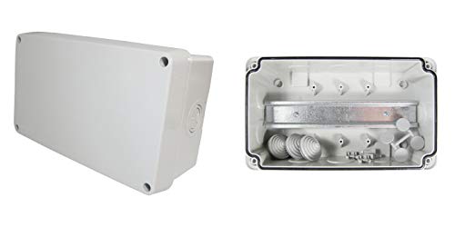 TPelectric - Industriegehäuse Leergehäuse Verteilergehäuse IP67 mit Hutschiene (Weiß, 220 x 130 x 95) von Ewh-Shop