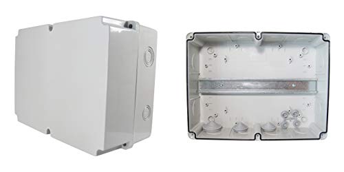 TPelectric - Industriegehäuse Leergehäuse Verteilergehäuse IP67 mit Hutschiene (Weiß, 280 x 210 x 140) von Ewh-Shop