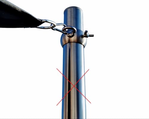 Stufenlose Höhenverstellung Edelstahl Sonnensegel Mast V2A 42-60 mm mit Sterngriff (42-43mm) von EwigStahl