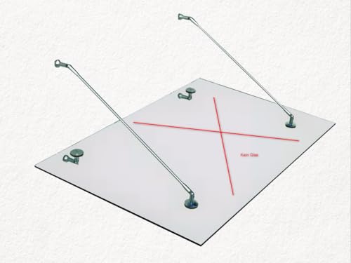 Vordach für Haustür – Glashalter Set Edelstahl – Halterung für Glasvordach & Glasdach ohne Glas – wetterfest, rostfrei, schwere Ausführung für Außenbereich Überdachung (Silber, 2 Sets (1m)) von EwigStahl
