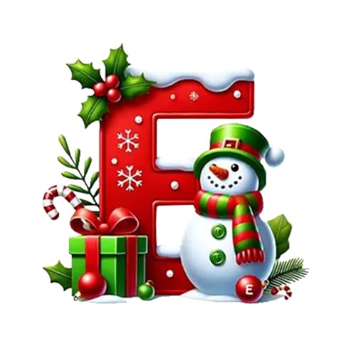 Ewleguzka 26 Buchstaben-Ornamente, Weihnachtsbaumschmuck, personalisierbar, Weihnachtsmann, Monogramm, Anfangsbuchstabe für Baum, DIY, Handwerk, Weihnachtsdekoration, Rot von Ewleguzka