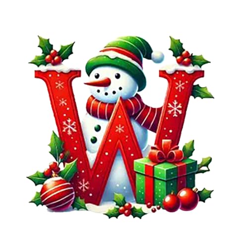 Ewleguzka 26 Buchstaben-Ornamente, Weihnachtsbaumschmuck, personalisierbar, Weihnachtsmann, Monogramm, Anfangsbuchstabe für Baum, DIY, Handwerk, Weihnachtsdekoration, Rot von Ewleguzka