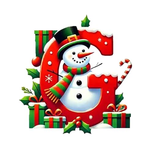 Ewleguzka 26 Buchstaben-Ornamente, Weihnachtsbaumschmuck, personalisierbar, Weihnachtsmann, Monogramm, Anfangsbuchstabe für Baum, DIY, Handwerk, Weihnachtsdekoration, Rot von Ewleguzka