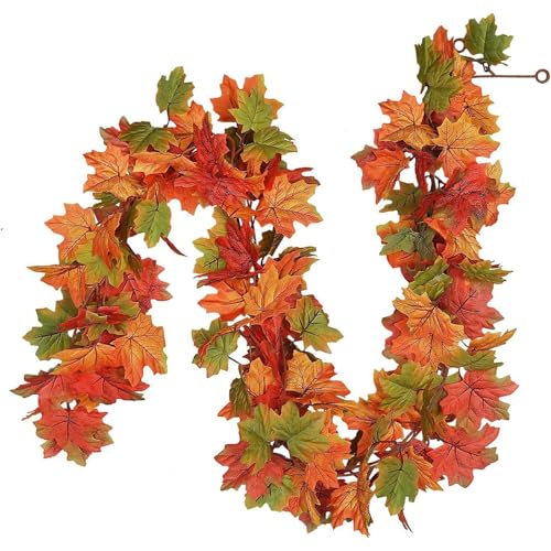 Ewleguzka Künstliche Herbst-Ahornblätter-Girlande, hängende Rebe, Herbstdekoration, Girlande, Dekoration für Kamin, Zuhause, Tür, Party, drinnen und draußen Ewleguzka Künstliche Herbst-Ahornblätter-Girlande, hängende Rebe, Herbstdekoration, Girlande, Dekoration für Kamin, Zuhause, Tür, Party, drinnen und draußen von Ewleguzka